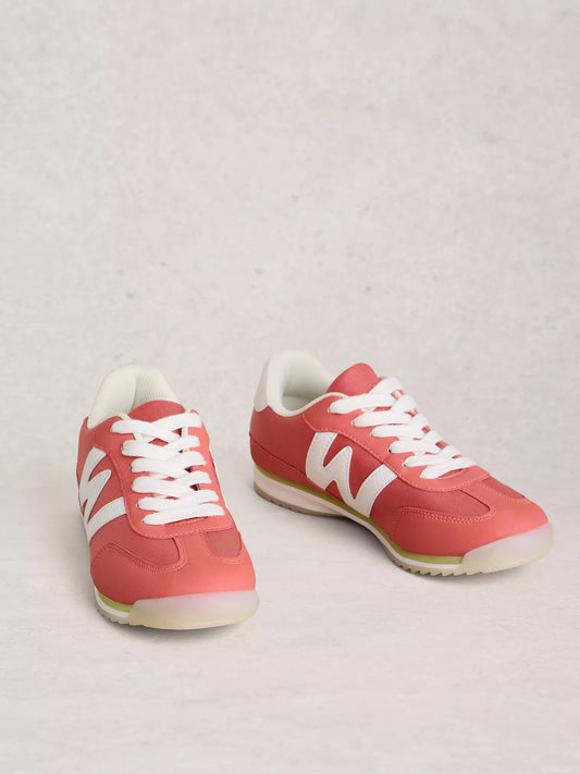 White Stuff | Lucy Lace Up Trainer | Mid Pink