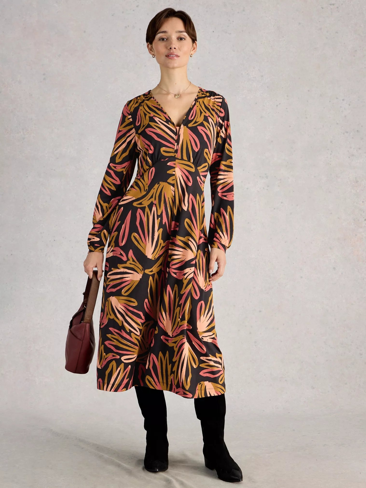 Long sleeve jersey dress