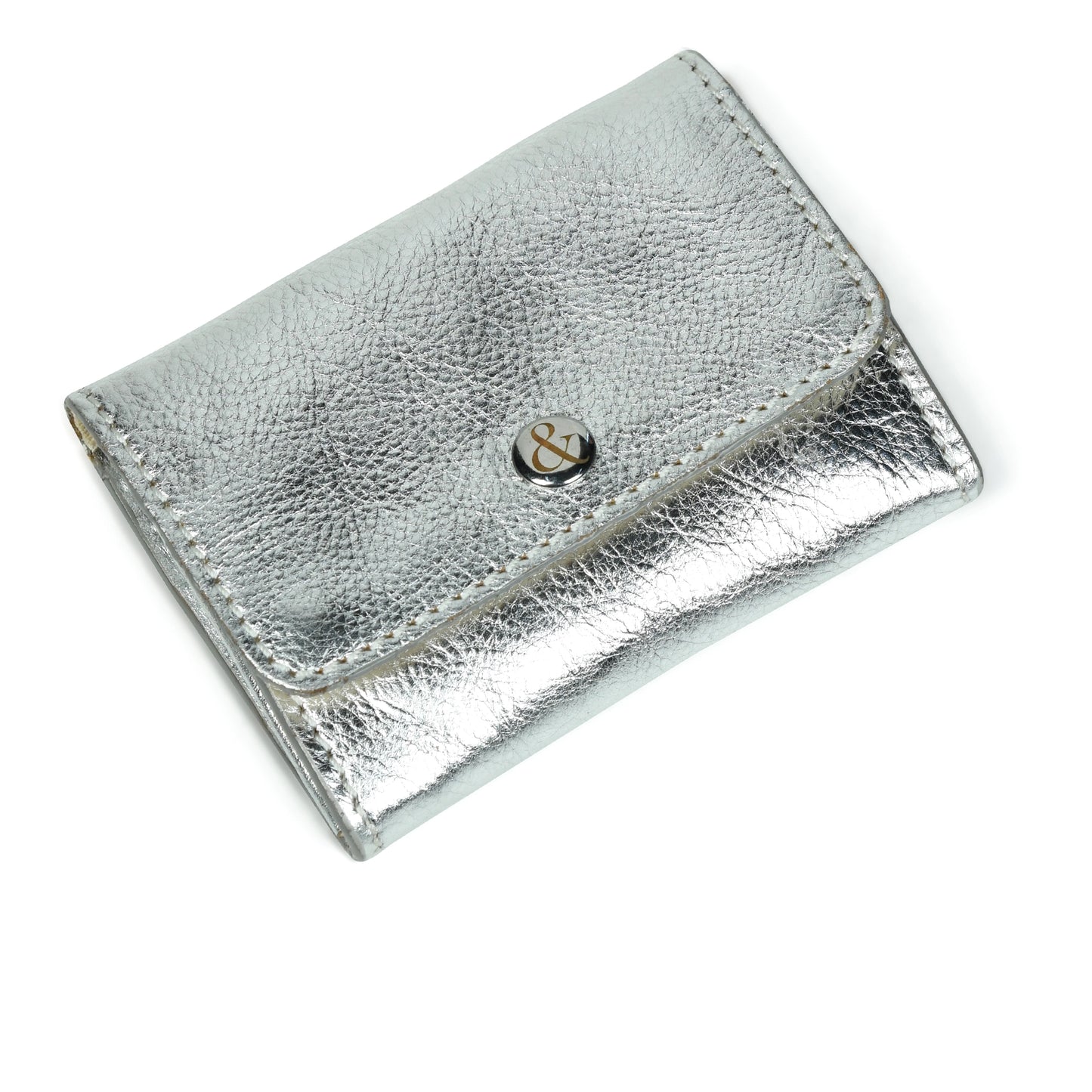 Bell & Fox | Leather Card Holder With Zip | Silver