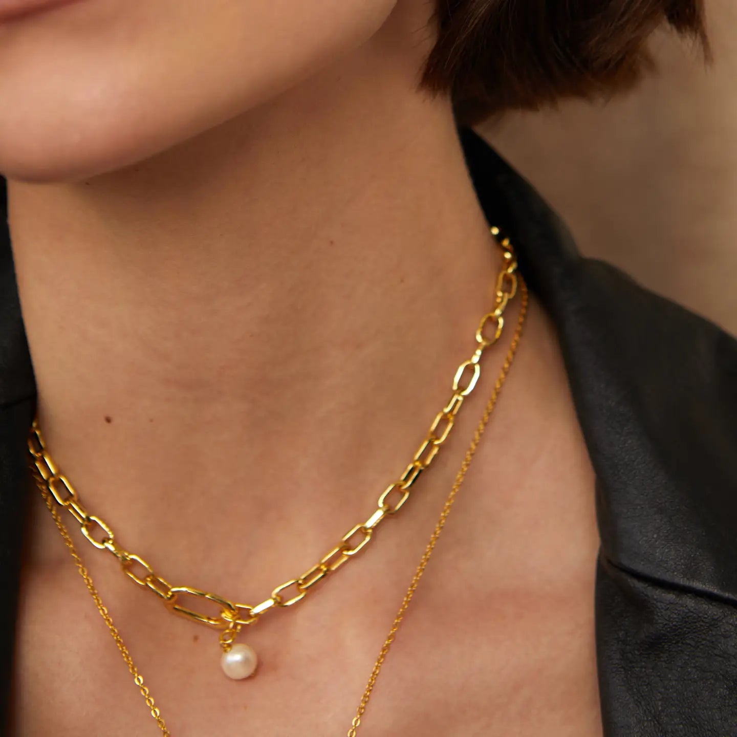 Ashiana London | Gold Bardot Chain Necklace: Short - 16"