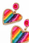 Pre-Order | My Doris Rainbow Stripe Beaded Heart Earrings