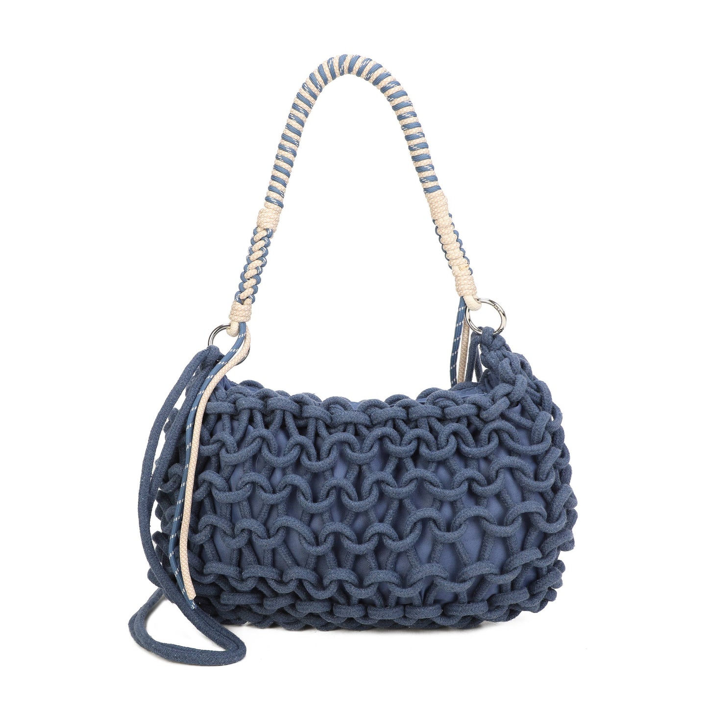Handwoven Rope Shoulder Bag | Navy