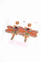 My Doris | Beaded Pink Dragonfly Earrings