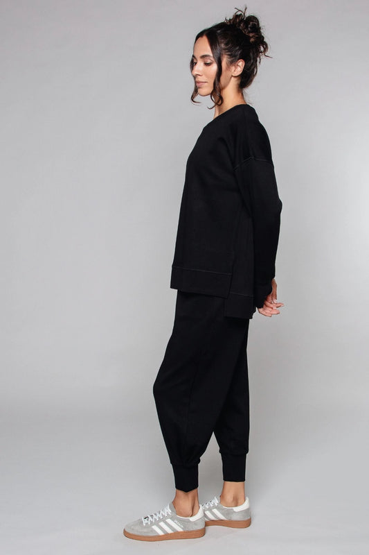 Born Nouli | Supersoft Cuffed Sweatpant | Black - Blossom Boutique Online  