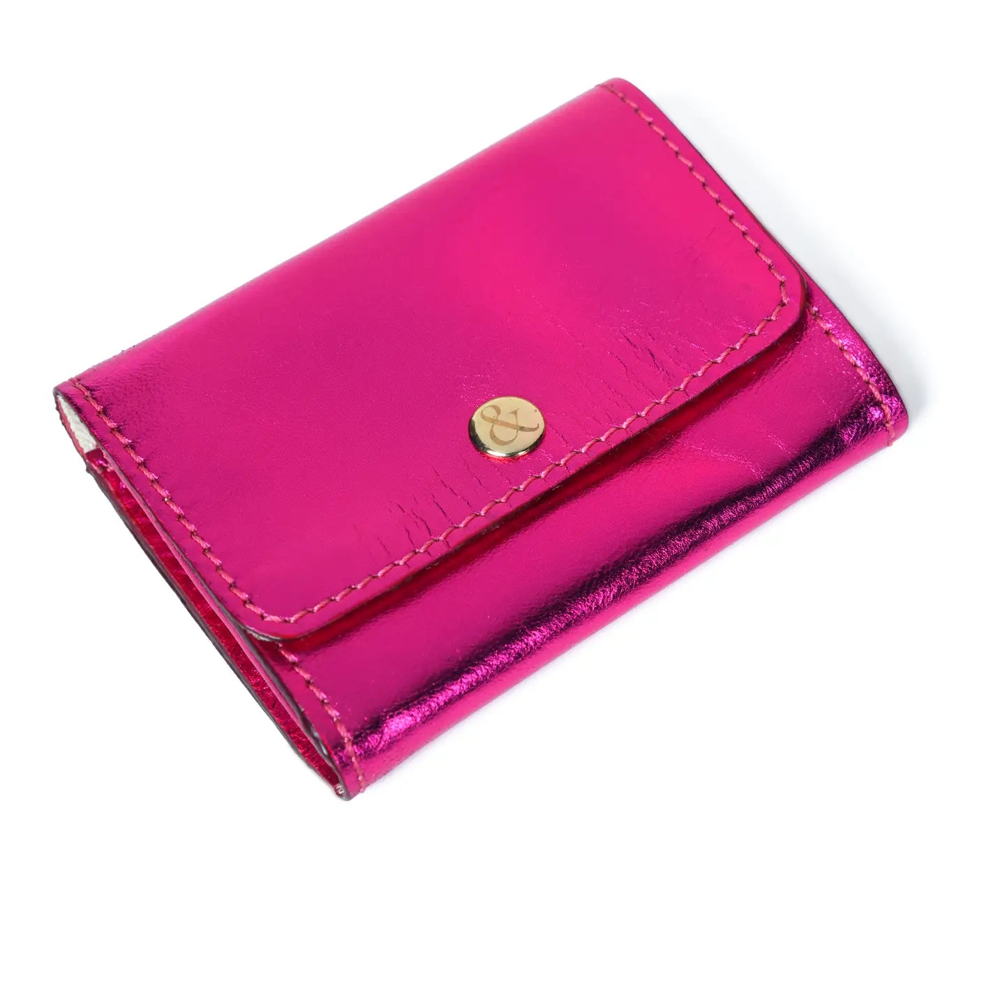 Bell & Fox | Leather Card Holder With Zip | Fuschia