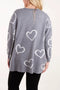 Pre-Order | Heart V-Neck Jumper | Grey