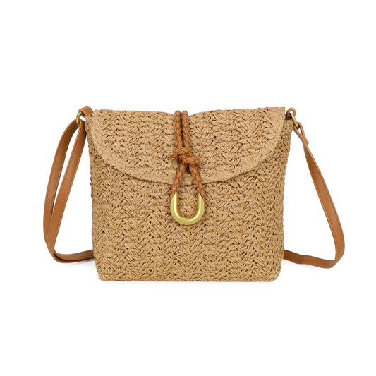 Straw Crossbody Bag | Neutral