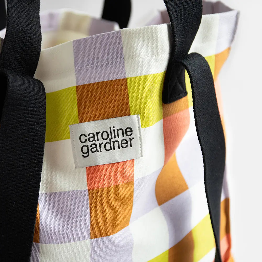 Caroline Gardner | Multi Check Double Handle Tote Bag