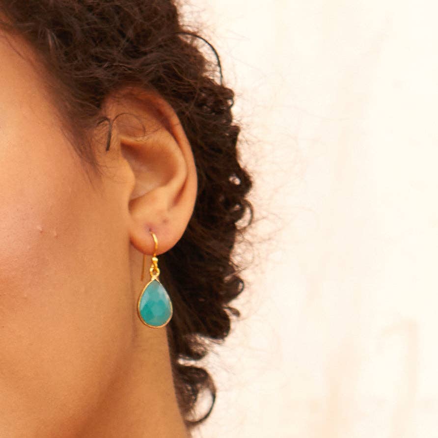 Ashiana London | Ava Aqua Chalcedony Earrings