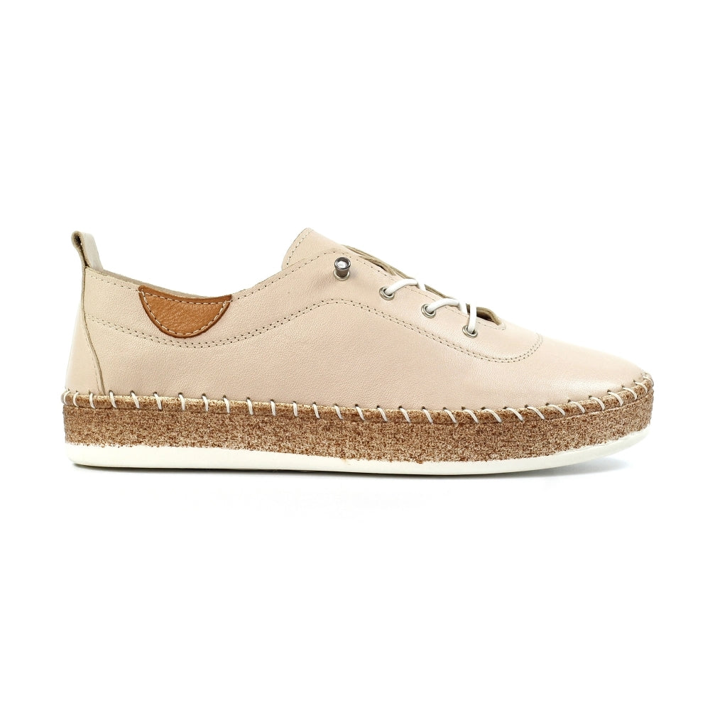 Lunar | Evie Leather Plimsoll | Cream