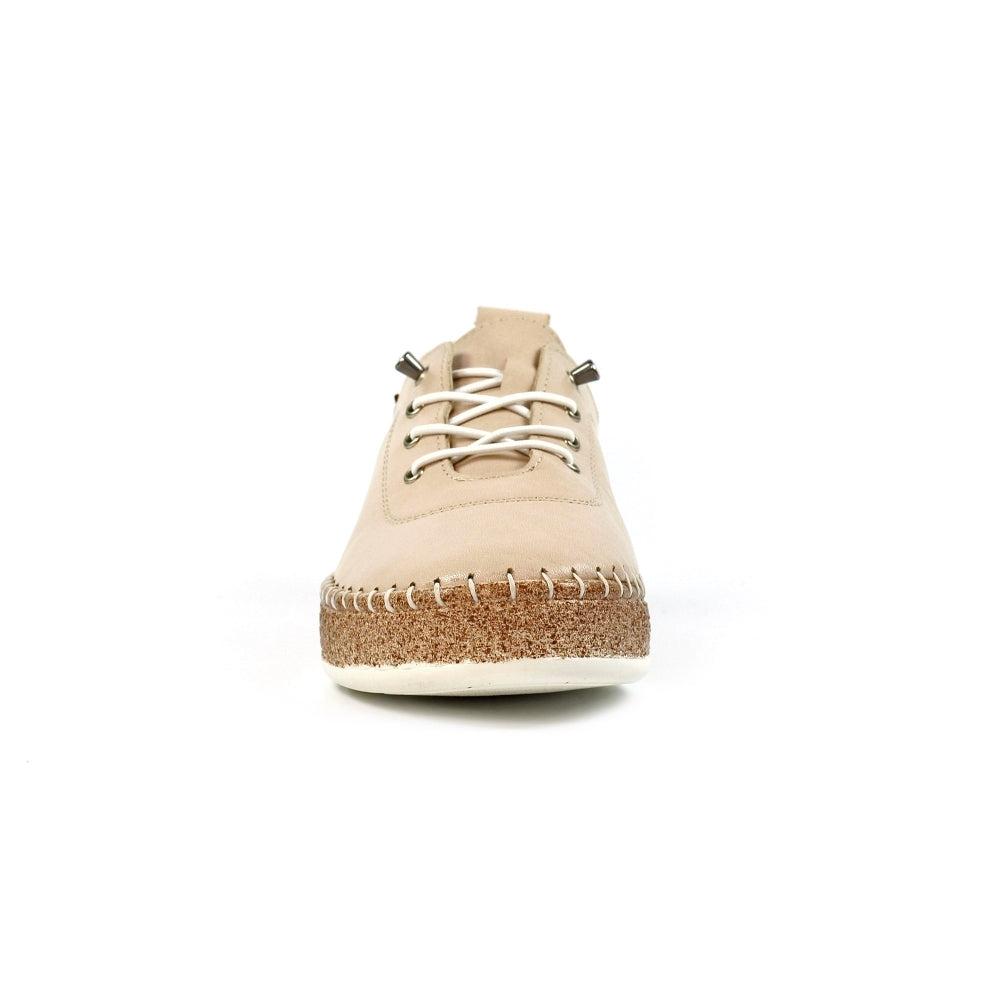 Lunar | Evie Leather Plimsoll | Cream