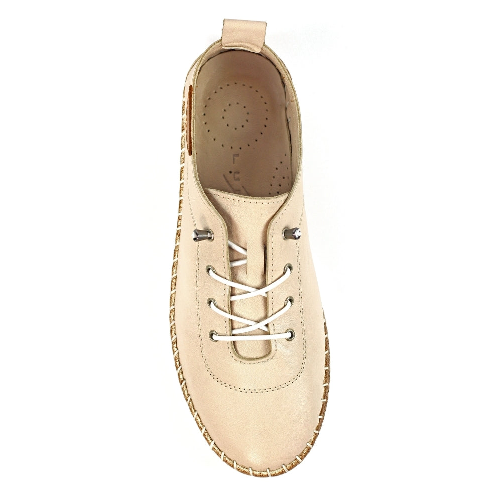 Lunar | Evie Leather Plimsoll | Cream