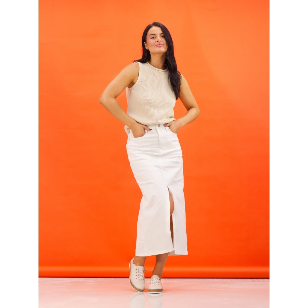 Lunar | Evie Leather Plimsoll | Cream