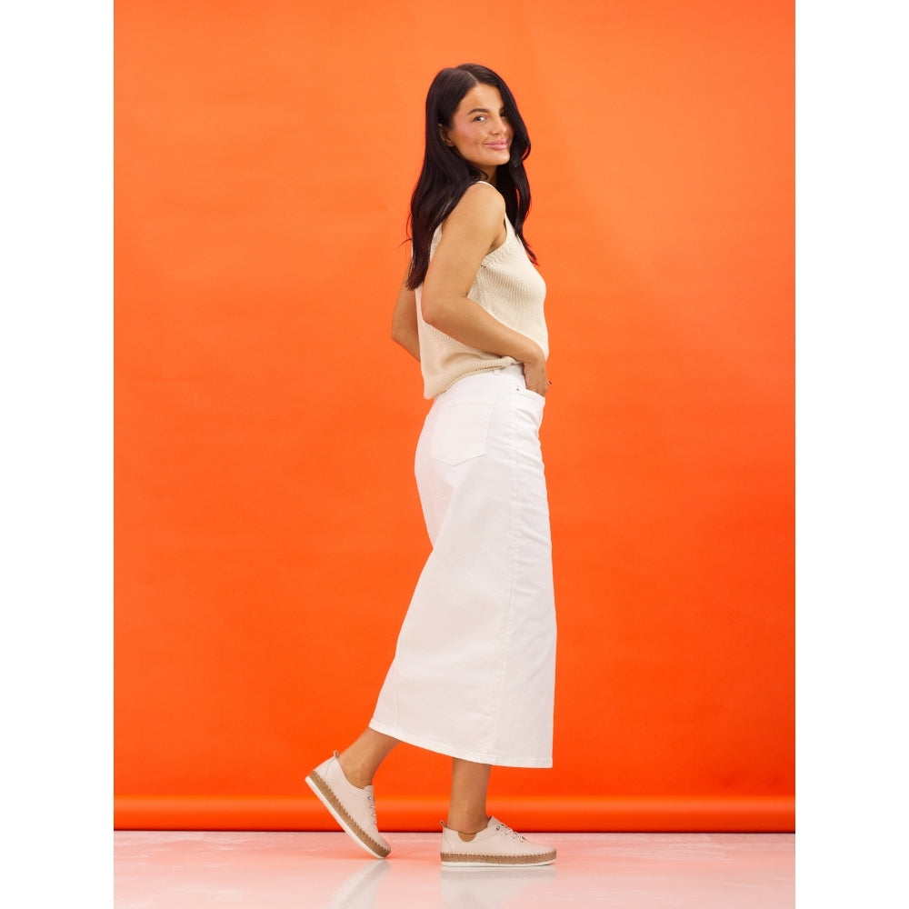 Lunar | Evie Leather Plimsoll | Cream