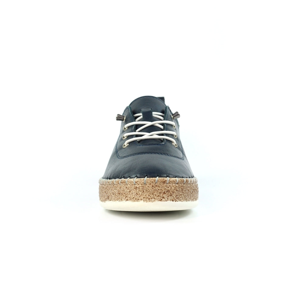 Lunar | Evie Leather Plimsoll | Navy