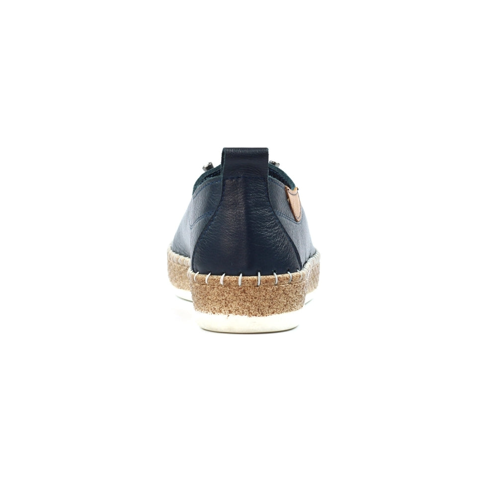 Lunar | Evie Leather Plimsoll | Navy