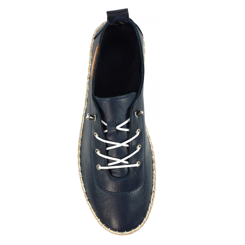 Lunar | Evie Leather Plimsoll | Navy