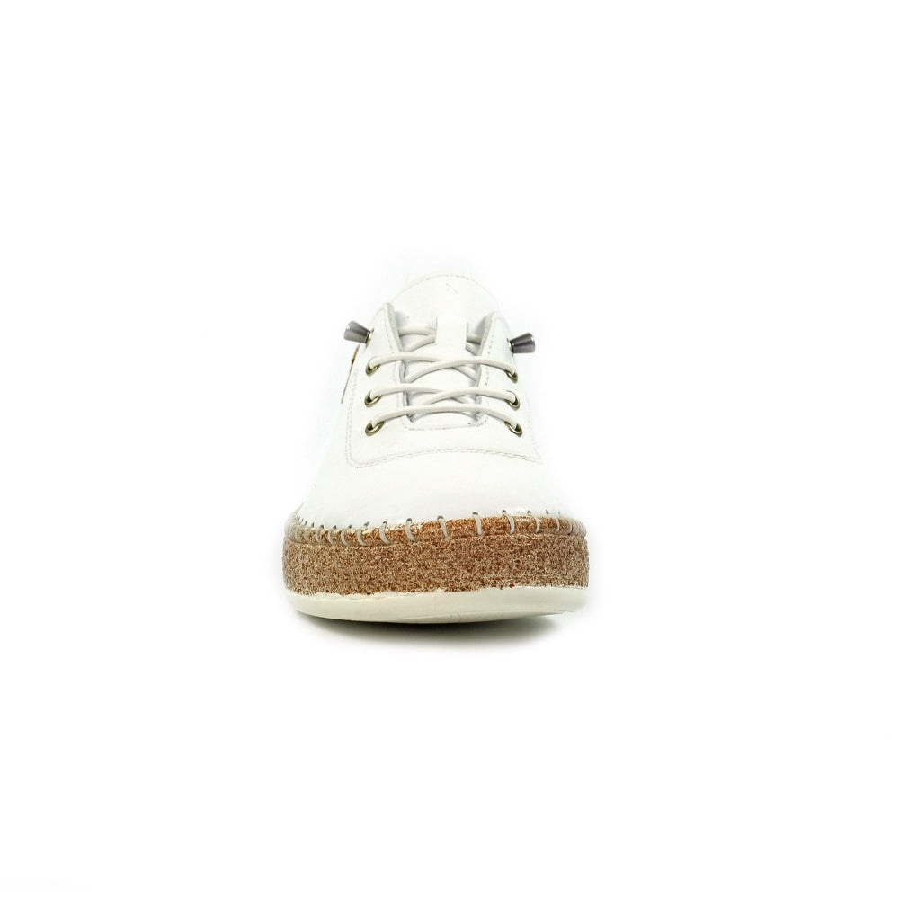 Lunar | Evie Leather Plimsoll | White