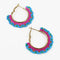 My Doris | Blue & Pink Beaded Hoop Earrings