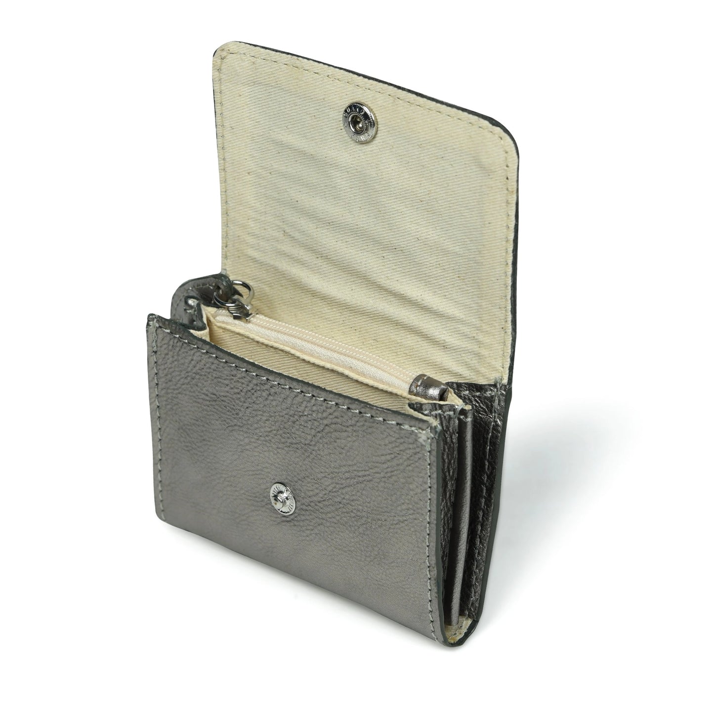Bell & Fox | Leather Card Holder With Zip | Pewter
