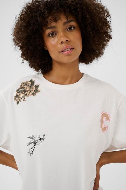 Culture | CUbiara Oversized T-shirt | Off-white/Cream - Blossom Boutique Online  