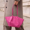 Celina Small Suedette Tote Bag | Magenta