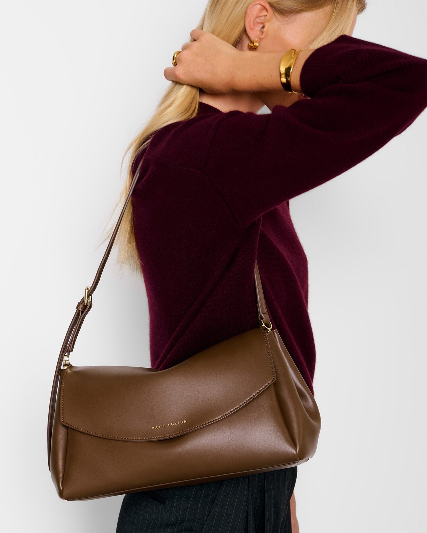 Katie Loxton | Sloane Shoulder Bag | Dark Chocolate - Blossom Boutique Online  