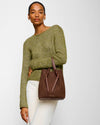 Katie Loxton | Celina Suedette Bucket Bag | Dark Chocolate