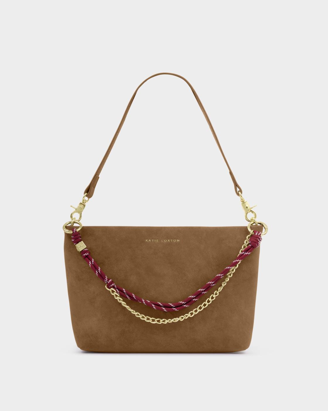 Katie Loxton | Cord Small Suedette Shoulder Bag | Caramel