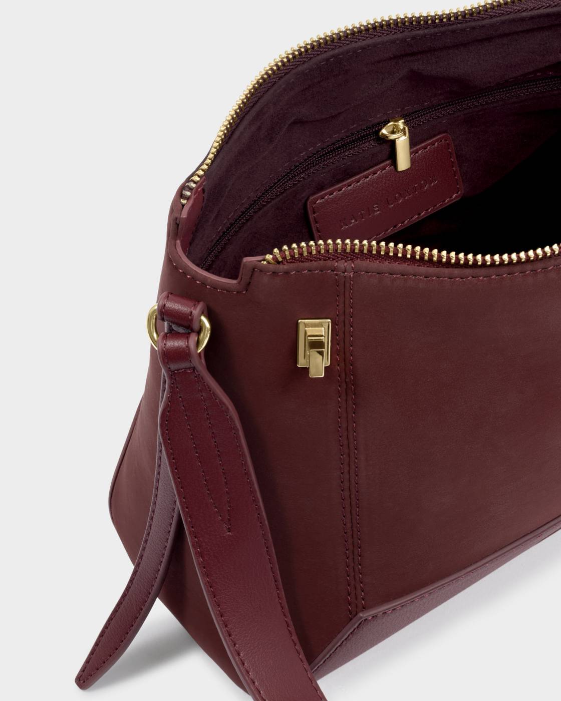 Katie Loxton | Charlbury Suedette Crossbody Bag | Cherry
