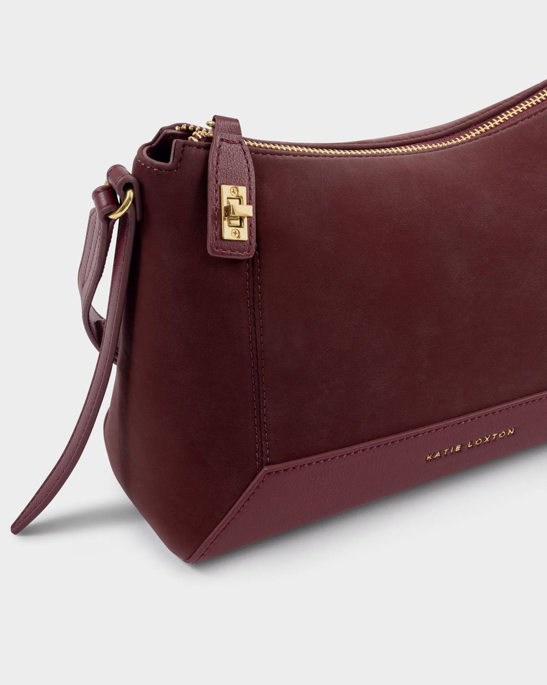 Katie Loxton | Charlbury Suedette Crossbody Bag | Cherry