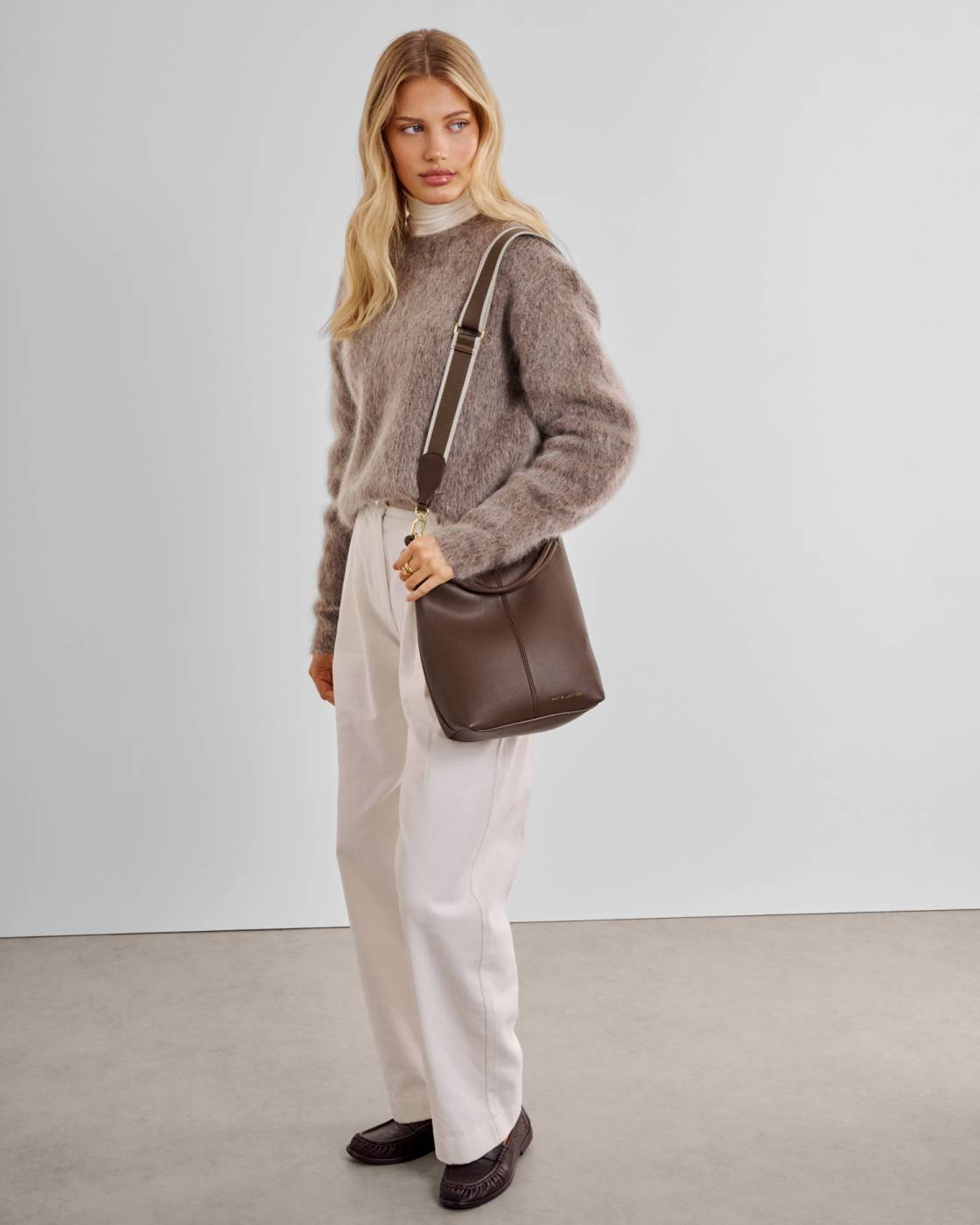 Katie Loxton | Hallie Satchel Bag | Dark Chocolate
