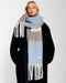 Katie Loxton | Recycled Checked Tassel Scarf | Blue & Mink