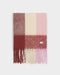 Katie Loxton | Recycled Checked Tassel Scarf | Pink & Burgundy