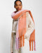 Katie Loxton | Recycled Checked Tassel Scarf | Lilac & Orange