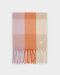 Katie Loxton | Recycled Checked Tassel Scarf | Lilac & Orange
