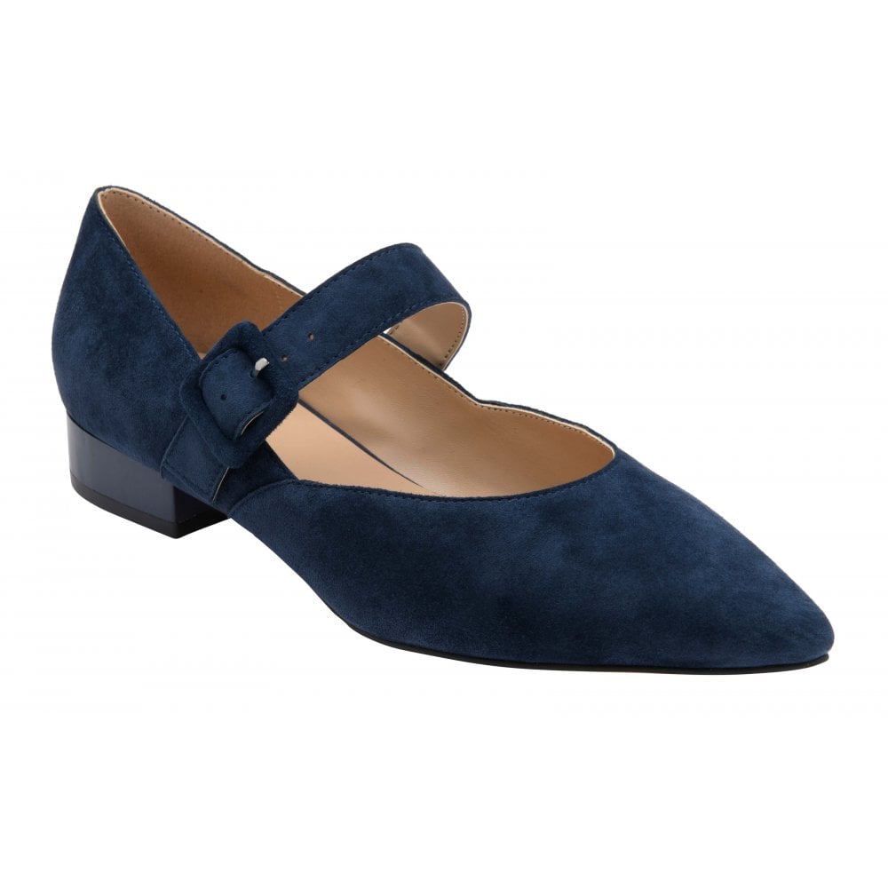 Lotus | Women's Verbena Mary-Jane Suede Shoes | Navy