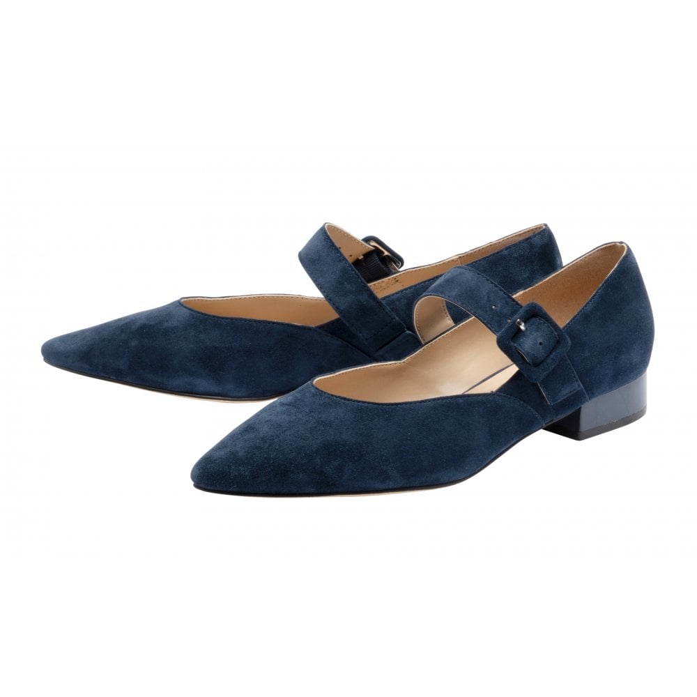 Lotus | Women's Verbena Mary-Jane Suede Shoes | Navy