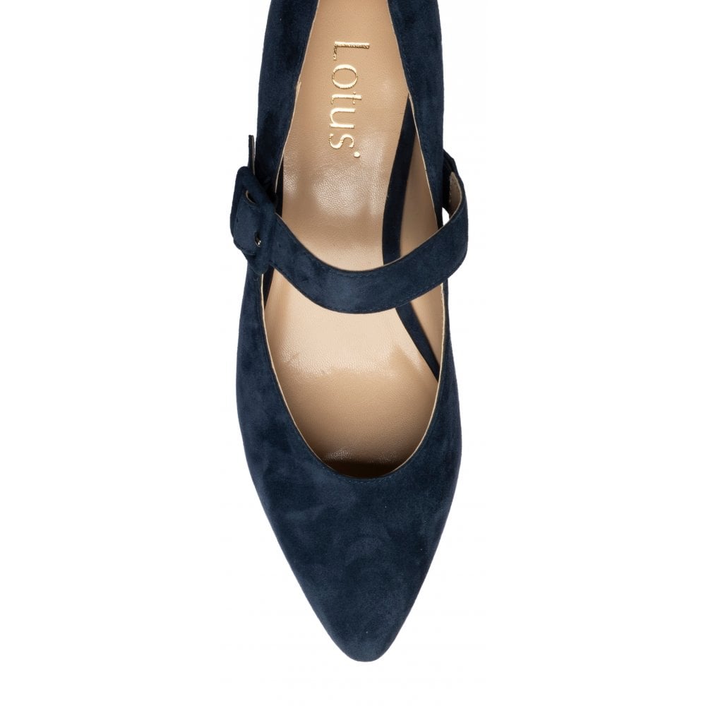 Lotus | Women's Verbena Mary-Jane Suede Shoes | Navy