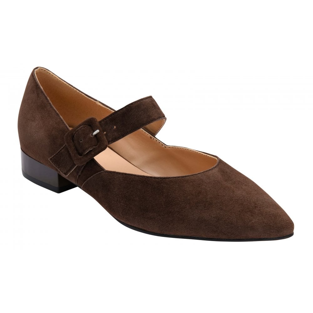 Lotus | Women's Verbena Mary-Jane Suede Shoes | Brown