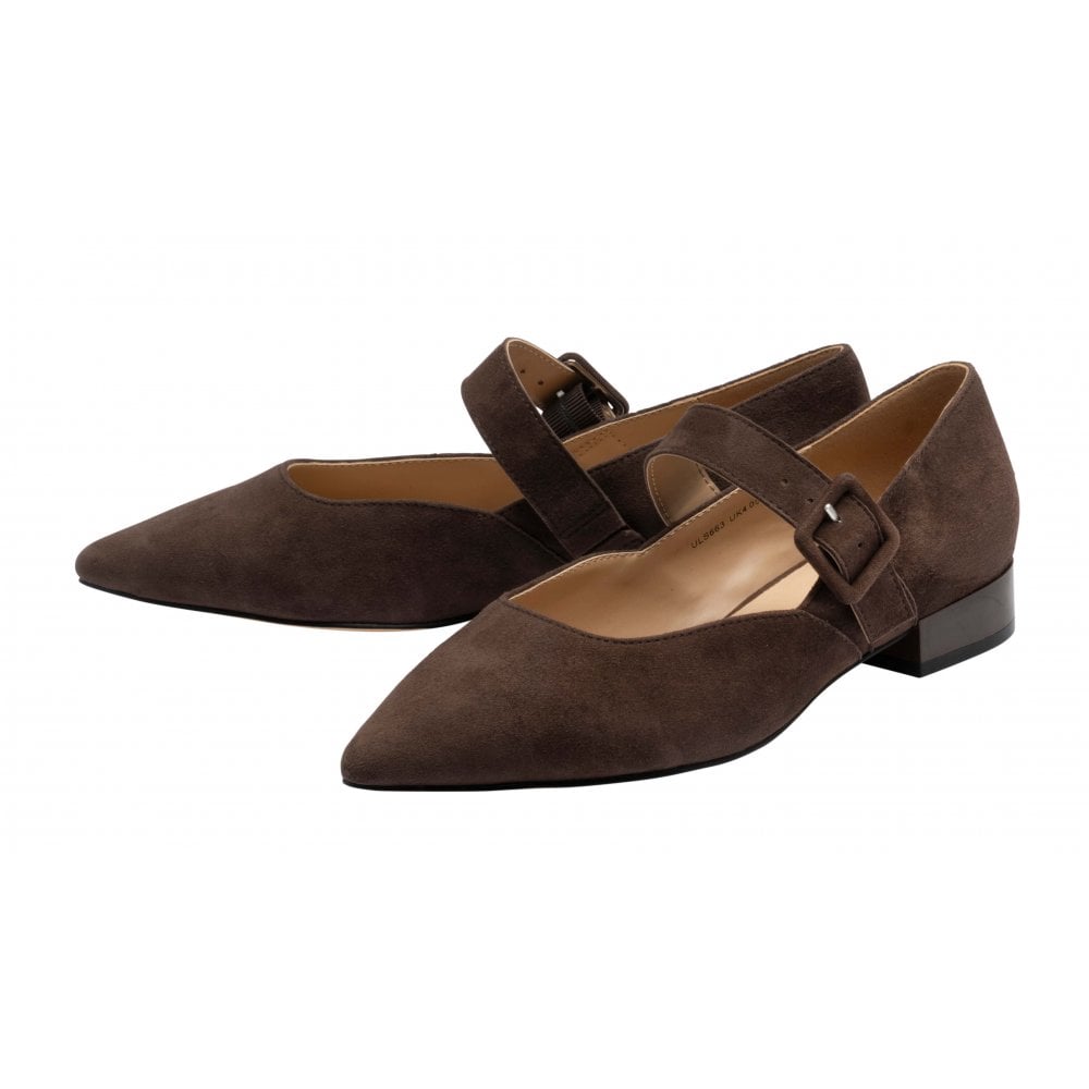 Lotus | Women's Verbena Mary-Jane Suede Shoes | Brown
