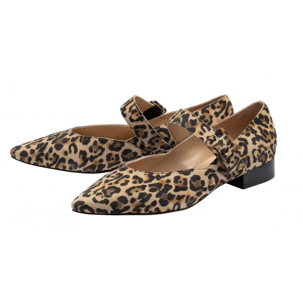 Lotus | Women's Verbena Mary-Jane Suede Shoes | Leopard Print