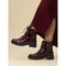 Lunar |  Parlour Patent Ankle Boot | Burgundy