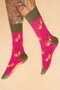 Powder UK | Men's Esteemed Fox Socks | Fuchsia