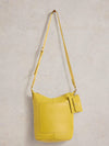 White Stuff | Fern Leather Crossbody Bag | Mid Chartreuse