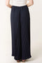 Wide Leg Plisse Trousers | Navy