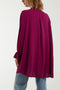 Frill Front Blouse | Magenta