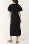 Broderie Anglaise Puff Sleeve Midi Dress | Black