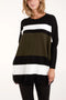 Stripe Colour Block Jumper | Olive