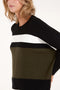 Stripe Colour Block Jumper | Olive